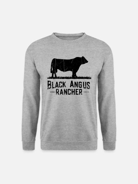 Black Angus Rancher - Kuhbauer - Unisex Pullover - Weißgrau meliert