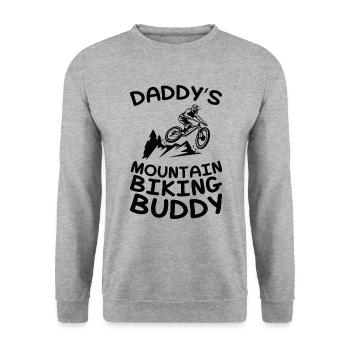 Daddy’s Mountainbike Buddy - Motard - Sweat-shirt Unisexe - gris chiné - Devant - Alina (178cm) & Michal (187cm)