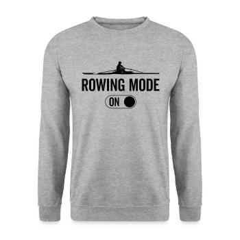 Rudermodus Ein – Bootsrudern - Unisex Pullover - Weißgrau meliert - Vorne - Alina (178cm) & Michal (187cm)