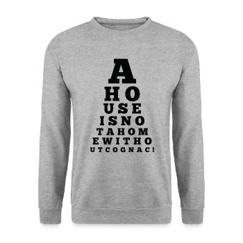 Eye Chart House NOT HOUSE COGNAC - Sweat-shirt Unisexe - gris chiné - Devant - Alina (178cm) & Michal (187cm)