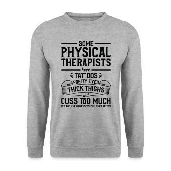 Tatouages - Physiothérapeute - Sweat-shirt Unisexe - gris chiné - Devant - Alina (178cm) & Michal (187cm)