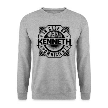 En cas d’urgence, demandez à Kenneth - Sweat-shirt Unisexe - gris chiné - Devant - Alina (178cm) & Michal (187cm)