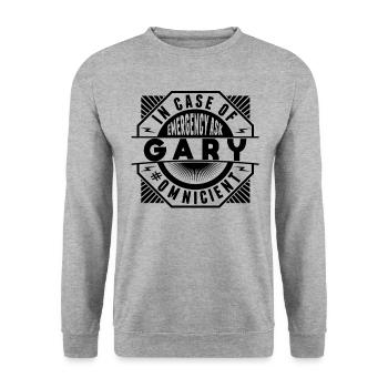 En cas d’urgence, demandez à Gary - Sweat-shirt Unisexe - gris chiné - Devant - Alina (178cm) & Michal (187cm)