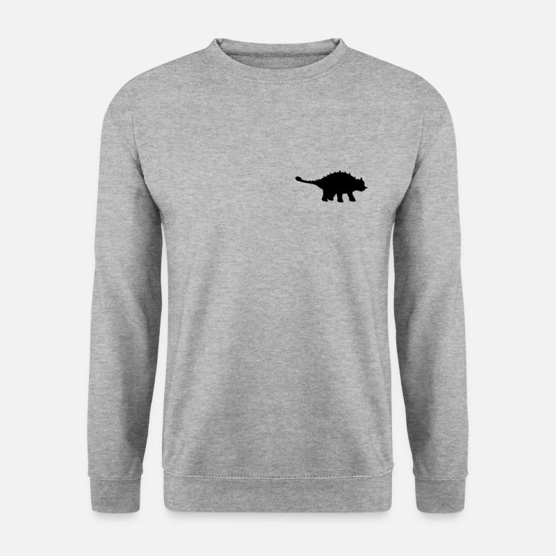 Abzeichen - Niedlicher Dinosaurier Ankylosaurus - Unisex Pullover - Weißgrau meliert