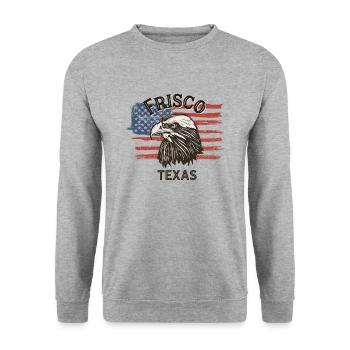 Drapeau des États-Unis Eagle Texas Vintage Frisco - Sweat-shirt Unisexe - gris chiné - Devant - Alina (178cm) & Michal (187cm)