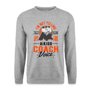 I Don’t Scream - Entraîneur d’Aïkido - Sweat-shirt Unisexe - gris chiné - Devant - Alina (178cm) & Michal (187cm)