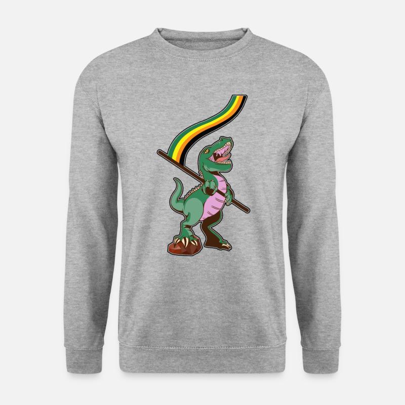 LGBTQ-Flagge - Dinosaurier Aromantic - Unisex Pullover - Weißgrau meliert