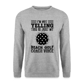 I Don't Scream - Beach Golf Coach - Unisex Sweatshirt - salt & pepper - Front - Alina (178cm) & Michal (187cm)