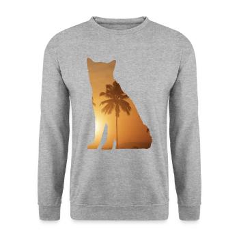 Sommerstrand - Akita - Unisex Pullover - Weißgrau meliert - Vorne - Alina (178cm) & Michal (187cm)