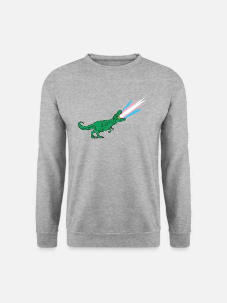 LGBTQ Transgender Flag - Dinosaurier - Unisex Pullover - Weißgrau meliert