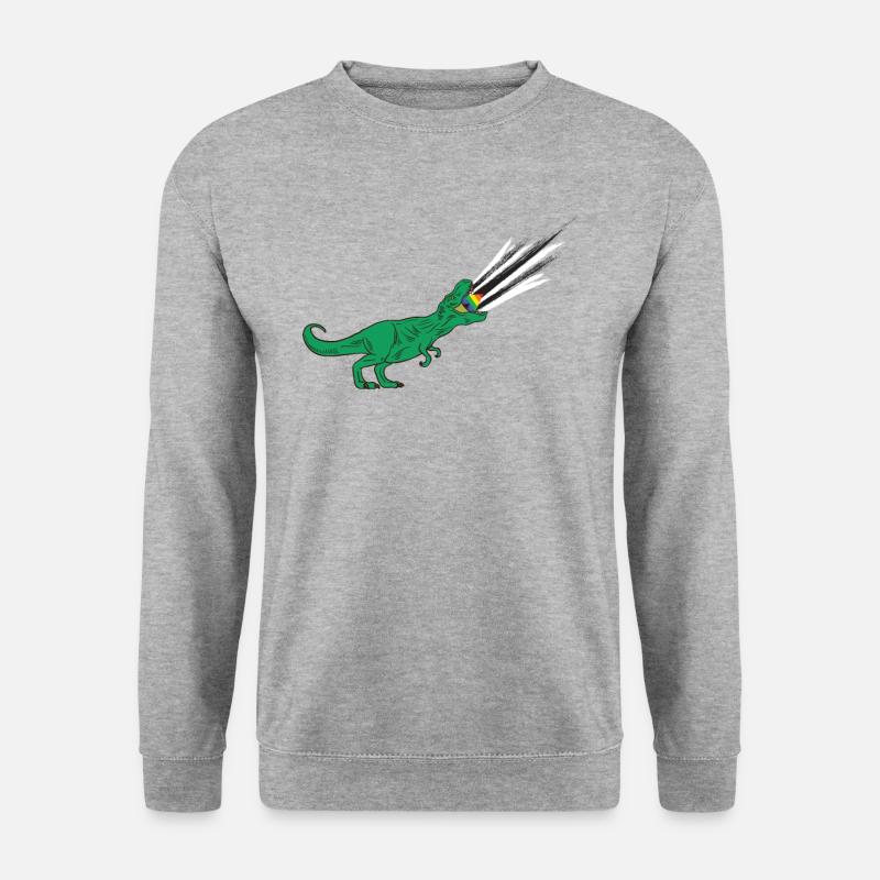 LGBTQ Straight Ally Flag - Dinosaurier - Unisex Pullover - Weißgrau meliert