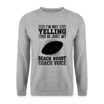 I Don’t Scream - Entraîneur de beach rugby - Sweat-shirt Unisexe - gris chiné - Devant - Alina (178cm) & Michal (187cm)