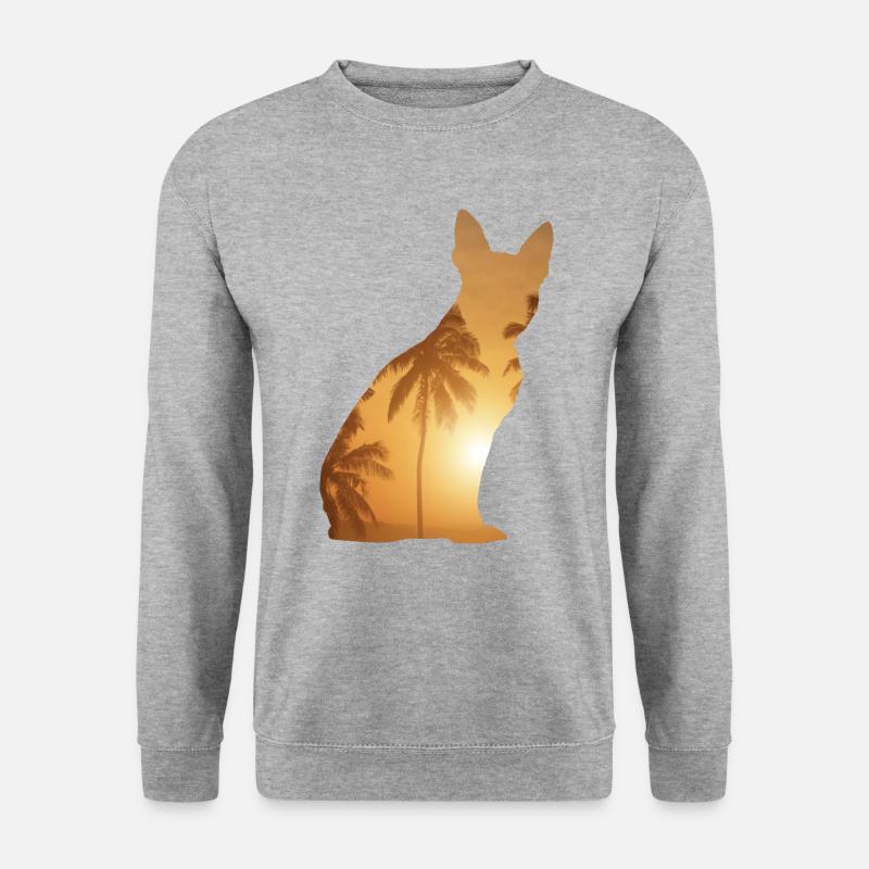 Plage d’été - Boston Terrier - Sweat-shirt Unisexe - gris chiné