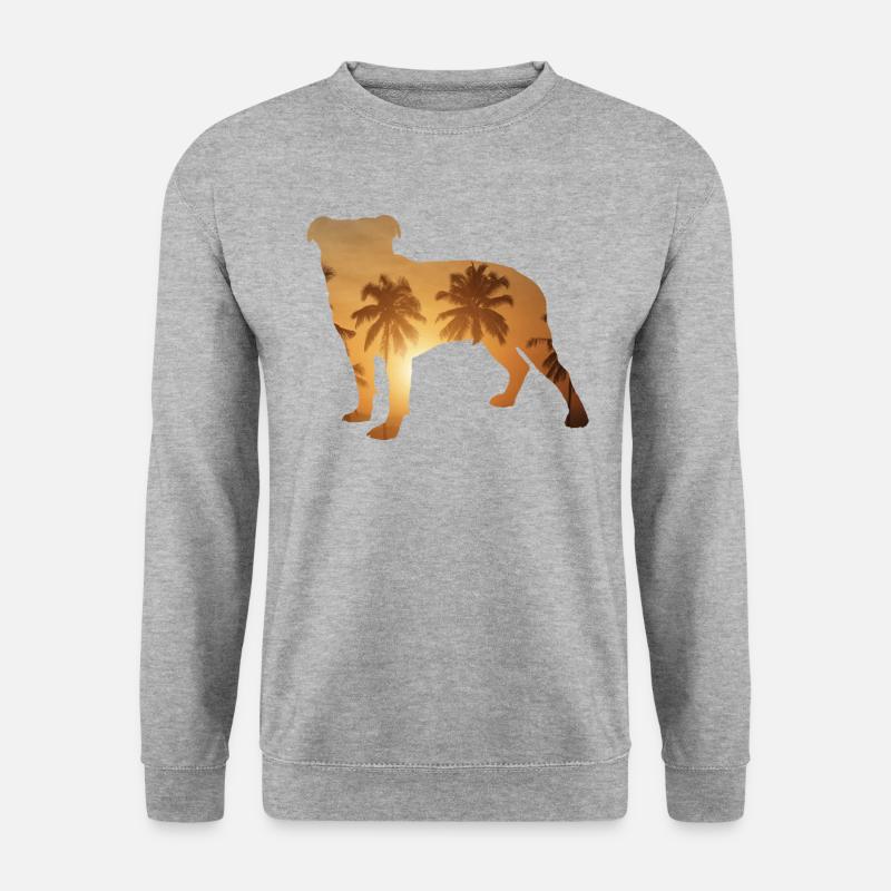 Sommerstrand - Bull Terrier - Unisex Pullover - Weißgrau meliert