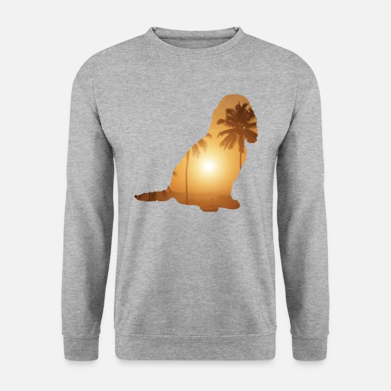 Sommerstrand - Cocker Spaniel - Unisex Pullover - Weißgrau meliert