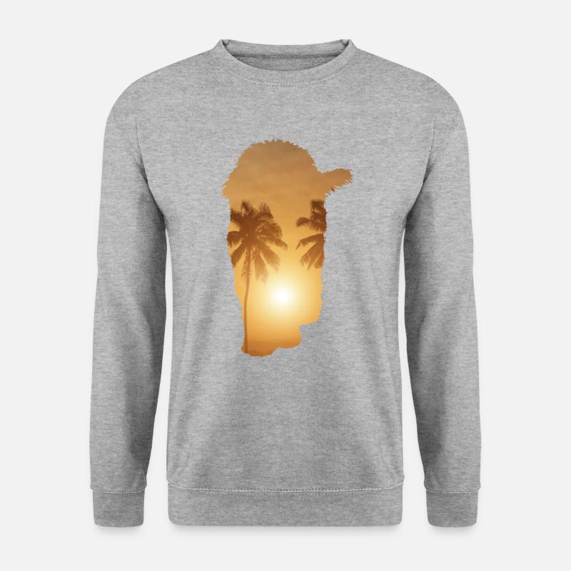 Sommerstrand - Doodle - Unisex Pullover - Weißgrau meliert