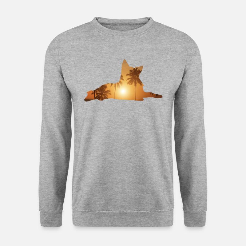 Sommerstrand - Niederländischer Hirte - Unisex Pullover - Weißgrau meliert