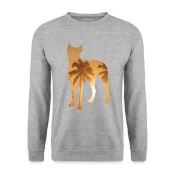 Sommerstrand - Dalmatiner - Unisex Pullover - Weißgrau meliert - Vorne - Alina (178cm) & Michal (187cm)