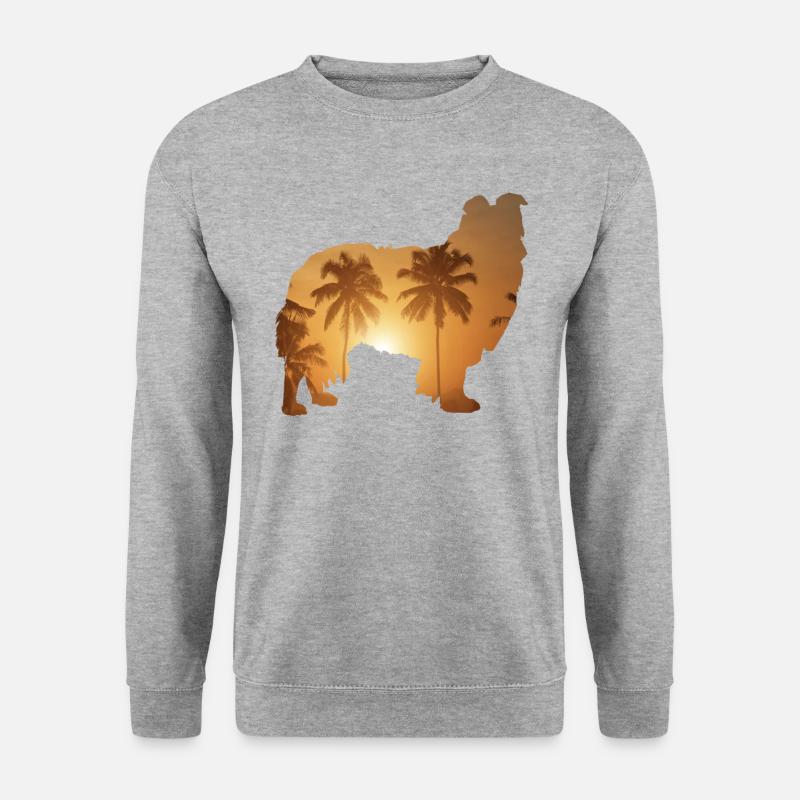 Summer Beach - Shetland-Schäferhund - Unisex Pullover - Weißgrau meliert