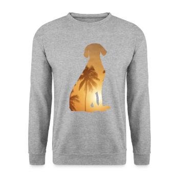 Plage d’été - Weimaraner - Sweat-shirt Unisexe - gris chiné - Devant - Alina (178cm) & Michal (187cm)