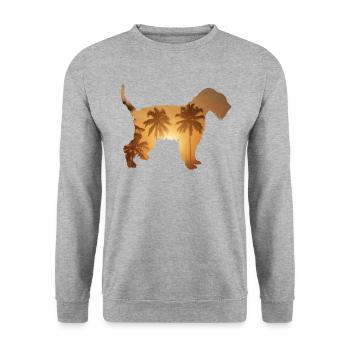 Sommerstrand - Wheaten Terrier - Unisex Pullover - Weißgrau meliert - Vorne - Alina (178cm) & Michal (187cm)