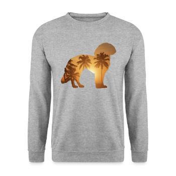 Sommer Beach - Yorkshire Terrier - Unisex Pullover - Weißgrau meliert - Vorne - Alina (178cm) & Michal (187cm)