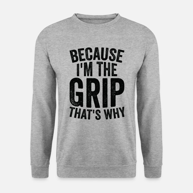 Weil Ich The Grip Bin - Unisex Pullover - Weißgrau meliert