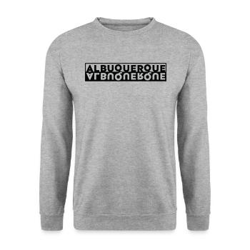 Berühmte Stadt USA - Albuquerque - Unisex Pullover - Weißgrau meliert - Vorne - Alina (178cm) & Michal (187cm)