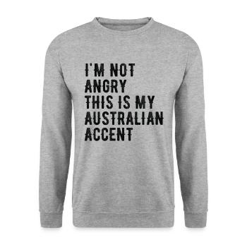 Ich Bin Nicht Böse, Mein Australischer Akzent - Unisex Pullover - Weißgrau meliert - Vorne - Alina (178cm) & Michal (187cm)