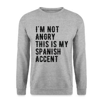 Ich Bin Nicht Böse, Mein Spanischer Akzent - Unisex Pullover - Weißgrau meliert - Vorne - Alina (178cm) & Michal (187cm)