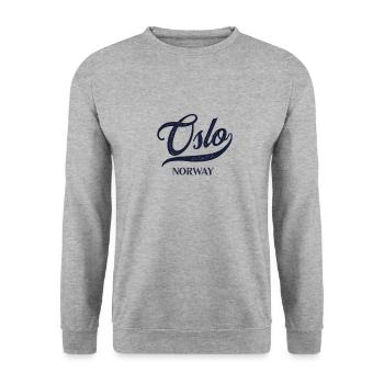 Retro Norway City - Vintage Oslo - Unisex Sweatshirt - salt & pepper - Front - Alina (178cm) & Michal (187cm)