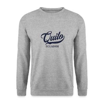 Retro Ecuador Stadt - Vintage Quito - Unisex Pullover - Weißgrau meliert - Vorne - Alina (178cm) & Michal (187cm)