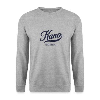 Retro Nigeria Stadt - Vintage Kano - Unisex Pullover - Weißgrau meliert - Vorne - Alina (178cm) & Michal (187cm)