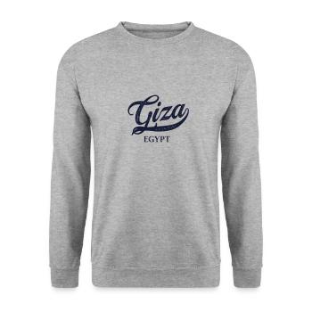Retro Egypt City - Gizeh Vintage - Sweat-shirt Unisexe - gris chiné - Devant - Alina (178cm) & Michal (187cm)