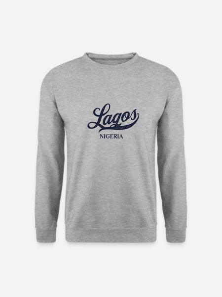 Retro Nigeria Stadt - Vintage Lagos - Unisex Pullover - Weißgrau meliert