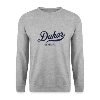 Retro Senegal City - Vintage Dakar - Unisex Sweatshirt - salt & pepper - Front - Alina (178cm) & Michal (187cm)