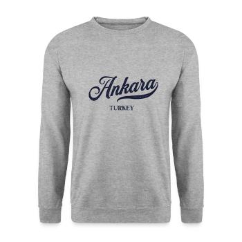 Retro Turkey City - Vintage Ankara - Unisex Sweatshirt - salt & pepper - Front - Alina (178cm) & Michal (187cm)