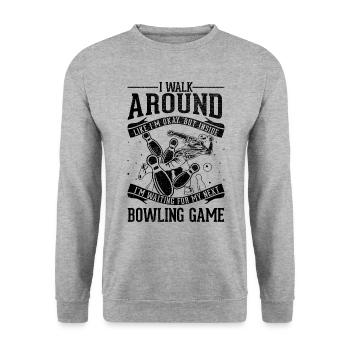 I'm going okay - bowling - Unisex Sweatshirt - salt & pepper - Front - Alina (178cm) & Michal (187cm)