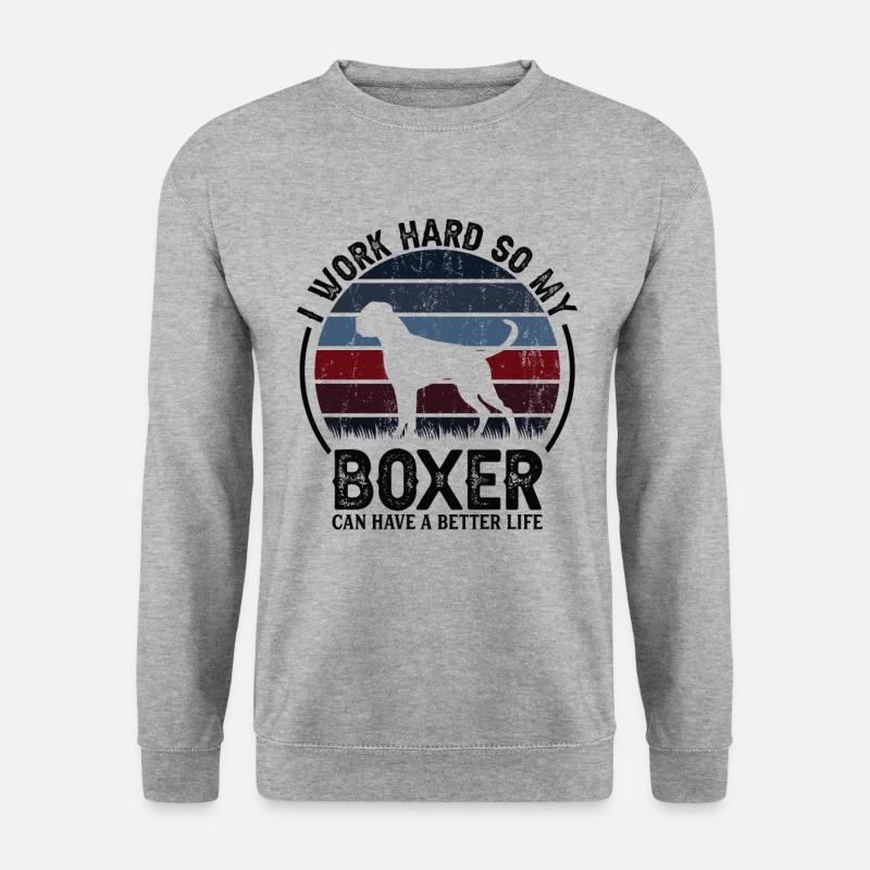 Work Hard - Retro Boxer - Unisex Sweatshirt - salt & pepper