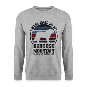Arbeit Hart - Retro Bernse Mountain - Unisex Sweatshirt - salt & pepper - Front - Alina (178cm) & Michal (187cm)