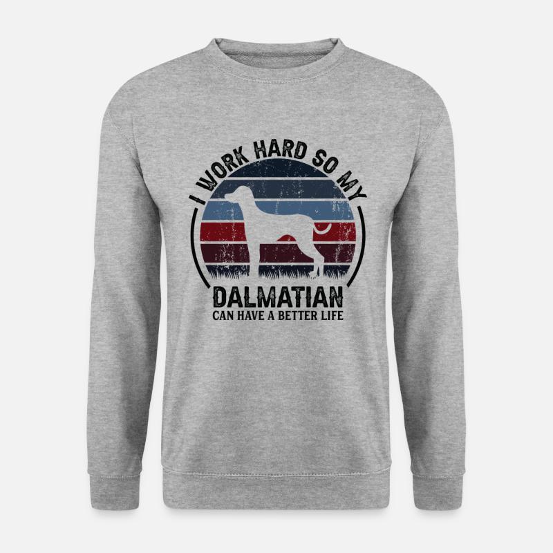 Work Hard - Retro Dalmatian - Unisex Sweatshirt - salt & pepper