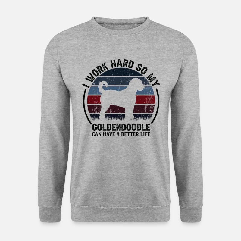 Arbeit Hart Arbeiten - Retro Goldendoodle - Unisex Pullover - Weißgrau meliert