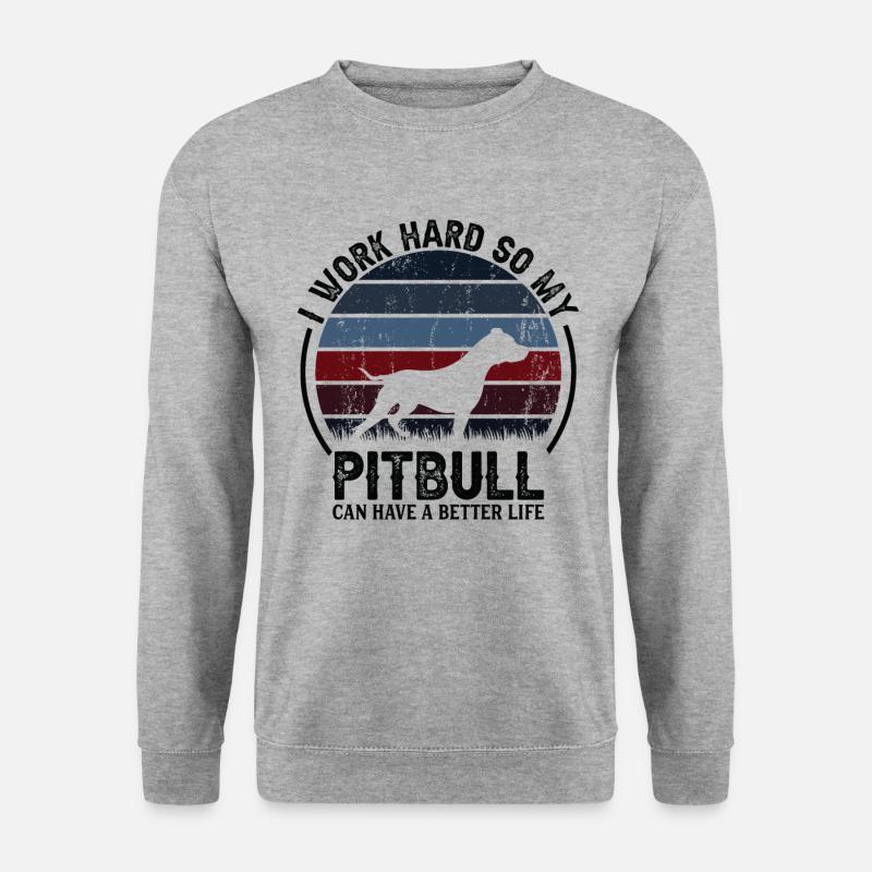Work Hard - Retro Pitbull - Unisex Sweatshirt - salt & pepper