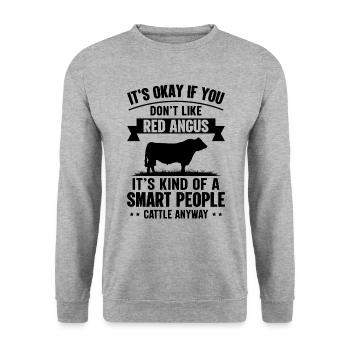 Personnes intelligentes - Cow Red Angus - Sweat-shirt Unisexe - gris chiné - Devant - Alina (178cm) & Michal (187cm)