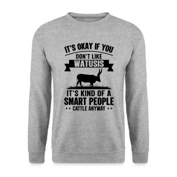 Personnes intelligentes - Cow Watusis - Sweat-shirt Unisexe - gris chiné - Devant - Alina (178cm) & Michal (187cm)