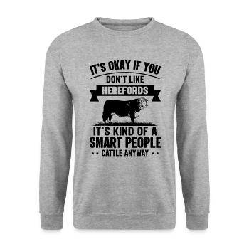 Personnes intelligentes - Cow Herefords - Sweat-shirt Unisexe - gris chiné - Devant - Alina (178cm) & Michal (187cm)