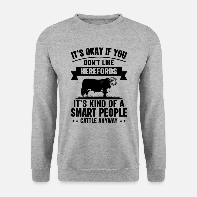 Kluge Leute - Cow Herefords - Unisex Pullover - Weißgrau meliert
