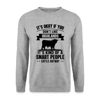 Personnes intelligentes - Cow Highlands - Sweat-shirt Unisexe - gris chiné - Devant - Alina (178cm) & Michal (187cm)