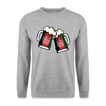 Afghanistan Flag Tasse de bière fraîche - Sweat-shirt Unisexe - gris chiné - Devant - Alina (178cm) & Michal (187cm)