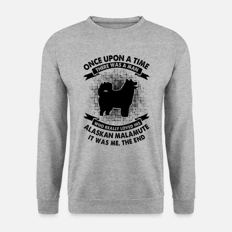Einmal - Alaskan Malamute - Unisex Pullover - Weißgrau meliert